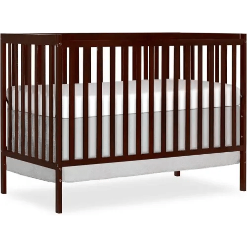 Dream On Me Synergy 5-in-1 Convertible Full-Size Baby Crib with Toddler, Day & Full Bed Conversion in Espresso, GreenGuard Gold & JPMA, 3 Mattress Heights, Sustainable Pinewood
