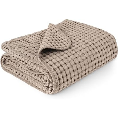 Konssy Waffle Baby Blanket - Soft & Cozy Nursery Swaddle Blanket, Lightweight Toddler Throw for Boys & Girls, Ideal for Wrapping(Clay)