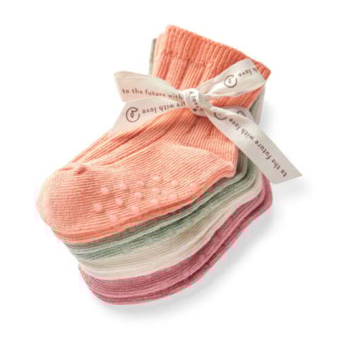 Baby Girl 4-Pack No-Slip Socks Made with Organic Cotton - Little Planet | Carter's