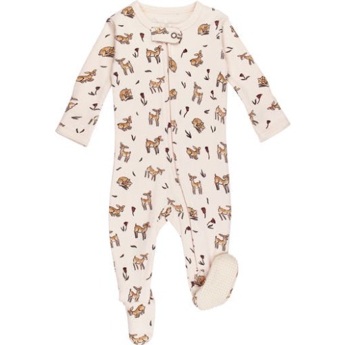 Doe-a-Deer Organic Cotton Zip Footie, 0-3m (7-12 lbs)