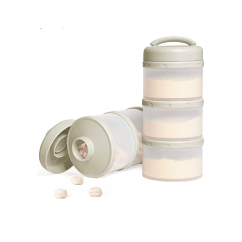 Termichy Stackable Formula Dispenser Portable Milk Powder Container, 2 Pack, Warm Grey