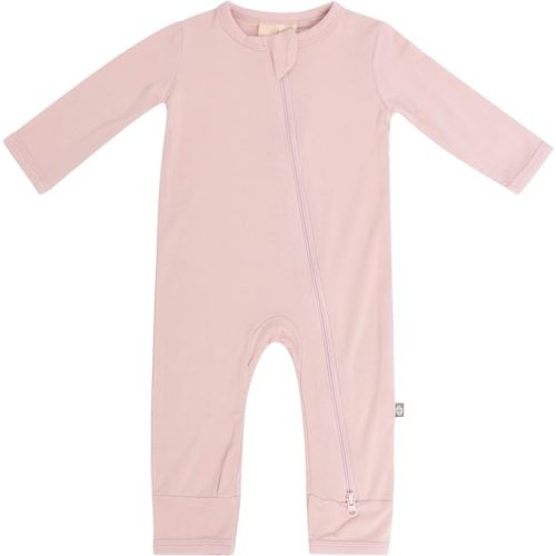 KYTE BABY Zippered Rompers, 97% Rayon made from Bamboo, 3% Spandex, - 0-3 Months - Blush