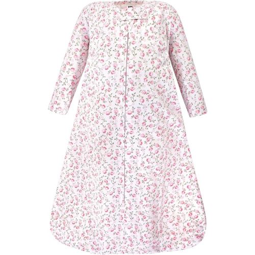 Hudson Baby Unisex Baby Long Sleeve Cotton Jersey Sleeping Bag, Pink Peony, 6-12 Months