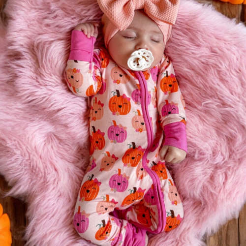 2-Way Convertible Zip Romper, Miss Pumpkin