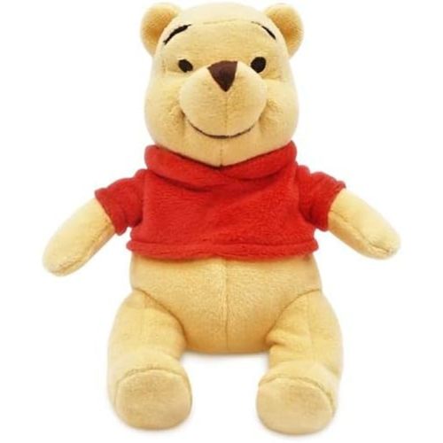 Disney Store Official Mini Bean Bag Plushies - Pooh - Cute Stuffed Animal with Detailed Sculpting, Embroidered Features, Bean Bag Bottom Plush Toys for Kids