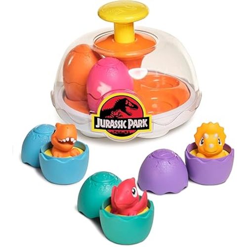 Toomies Jurassic World Spin & Hatch Dino Eggs – Dinosaur Toys for Developmental Play – 12m+