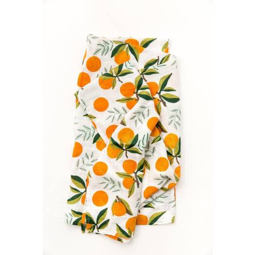 Clementine Orange 100% Muslin Cotton Swaddle and Crib Sheet | Eco-friendly Cotton | Nursery Gift Idea | Thanksgiving Christmas Gift