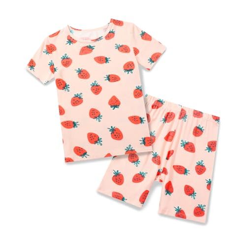 babee Reshinee Bamboo Viscose Toddler Unicorn Mermaid Girls Kids Pajamas Short Sleeve Summer Cool Snug fit Pjs 12M-8Y 2pcs