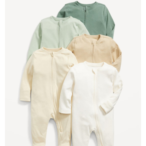 Unisex 2-Way-Zip Footie Sleep & Play One-Piece 5-Pack for Baby | Old Navy