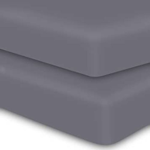 MOONQUEEN 2-Pack Baby Fitted Crib Sheets - Soft Breathable Microfiber Toddler Nursery Sheet Set for Boys and Girls, Fits Standard Size Crib Mattress 28 x 52 x 8in, Grey