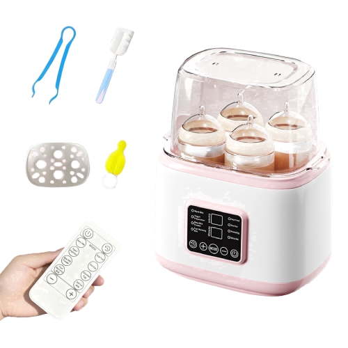 8-in-1 Baby Bottle Warmer and Sterilizer, 4-Bottle Capacity with Remote Control, Fast Milk Warmer and Food Heater for Newborns, Electric Steam Sanitizer