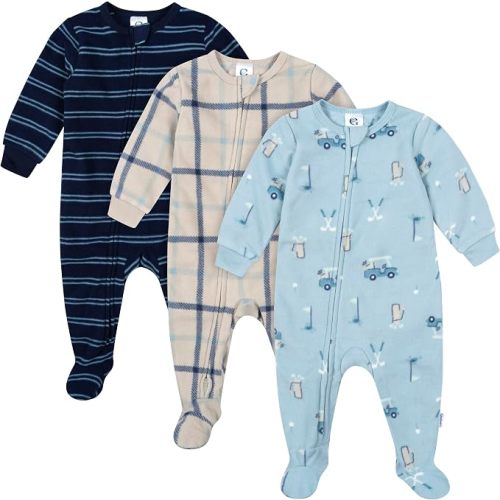 Gerber Baby Boys 3-Pack Fleece Footed Pajamas