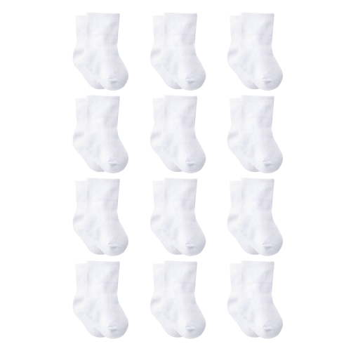 Gerber Gender Neutral Unisex Wiggle-Prof Jersey Crew Socks, 12-Pack, Sizes 0/6 Months - 6/12 Months