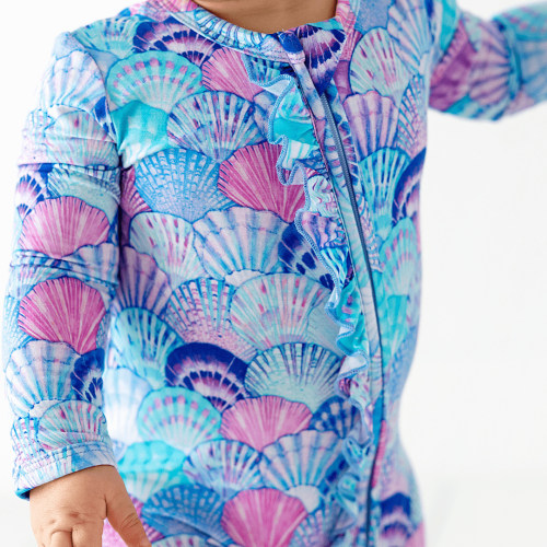 Cute as Shell Ruffle Footie