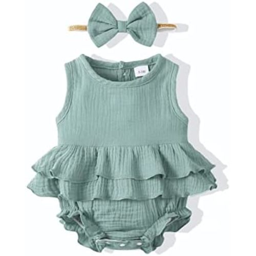 Renotemy Newborn Infant Baby Girl Clothes Rompers Summer Jumpsuits Short Sleeve Romper Infant Baby Clothes Girl