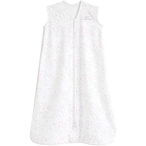 HALO SleepSack, 100% Cotton Wearable Blanket, Swaddle Transition Sleeping Bag, TOG 0.5, Midnight Moons-pink, Small, 0-6 Months