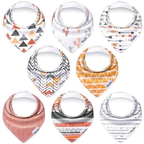 Organic Cotton Baby Bibs for Boys & Girls – Soft, Absorbent Teething & Drool Bibs - Adjustable Snaps for Toddlers