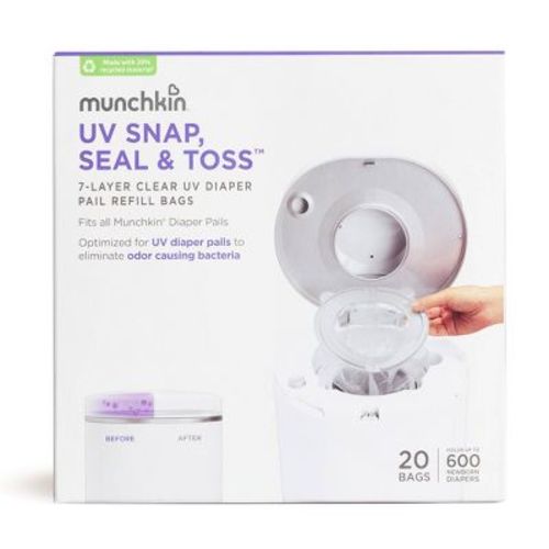 Munchkin Uv Snap, Seal & Toss Diaper Pail Refill Bags - 20pk