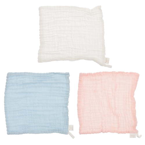 HOKARUA 3pcs Baby Muslin Washcloths Burp Cloths Cotton Gauze Face Towel Saliva Towel