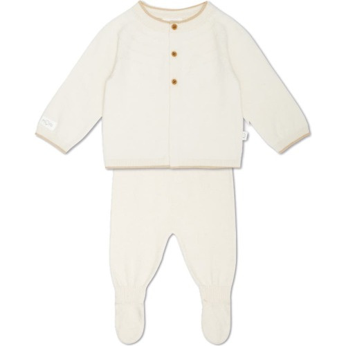 Baby Knit Cardigan & Footed Leggings Set, 0-3M, Cream
