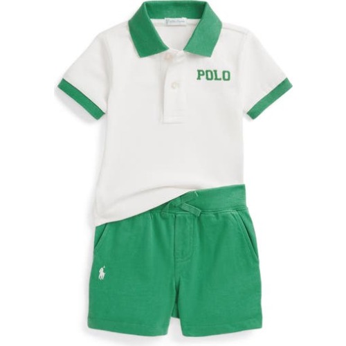 Tipped Cotton Polo & Shorts Set, 9M