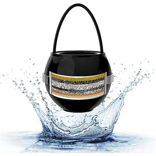 Bathtub Water Filter for Tub with Overflow,2,500 Gallons of Filtration,8 Stages Bath Filter,Remove contaminants,Chlorineand Fluoride,Hardwater Softener,BPA Free(Upgrade Version),Black