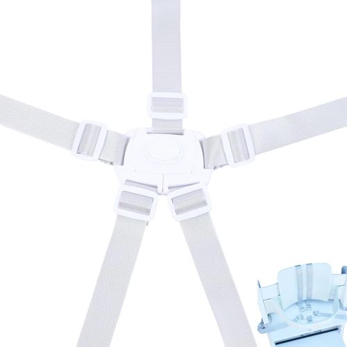 5 Point Harness Seat Belt Safety Strap Belt for Stroller Pushchair Pram Buggy Safe Protection, Adjustable High Chair Baby Harness Straps, Safety Harness Strap Belt(White)