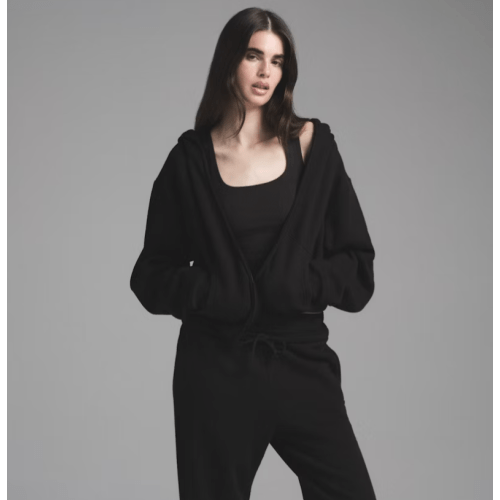 LARGE | ONYX | COTTON FLEECE CLASSIC ZIP UP HOODIE
