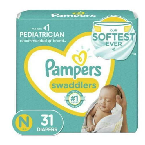 Pampers Swaddlers Diapers Size Newborn, 31 Count
