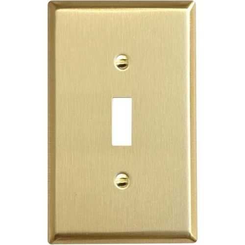 Rio Salto BRASS Gold Light Switch Cover Plate Toggle Switch Plate Flip Switch Cover 1 Gang Solid Brass Decorative Wall Plates — Signature Collection, MIDSIZE 4.94" × 3.13"