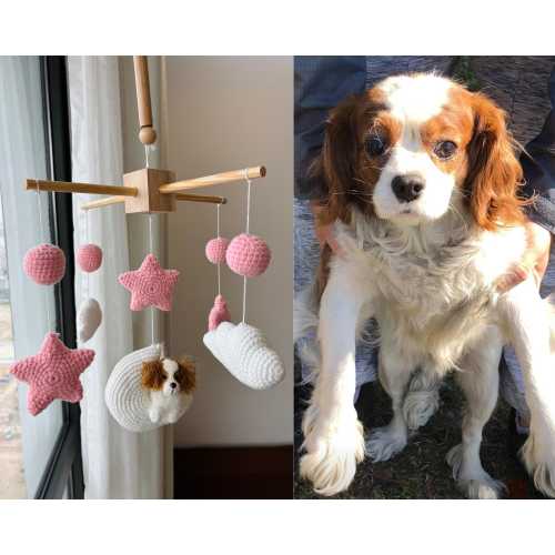 Custom Baby Mobile, Custom Crochet Dog, Nursery Decor, Hanging Mobile, Cirb Mobile, Nursery Baby Mobile, Toddler Toys, Dog Sympathy Gifts