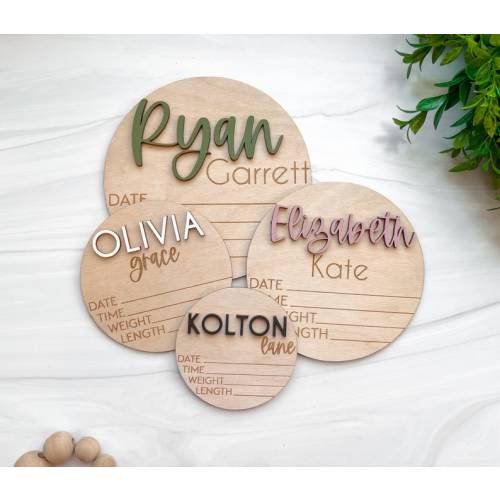 Baby Announcement Sign With Birth Stats  Wood Sign for Name - Etsy