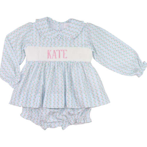 Floral Vines Custom Smocked Diaper Set