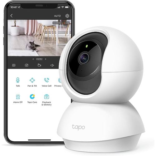 TP-Link Tapo Pan/Tilt Security Camera • for Baby Monitor, Pet Camera • w/ Motion Detection • 1080P • 2-Way Audio • Night Vision • Cloud & SD Card Storage • Works with Alexa & Google Home • Tapo C200