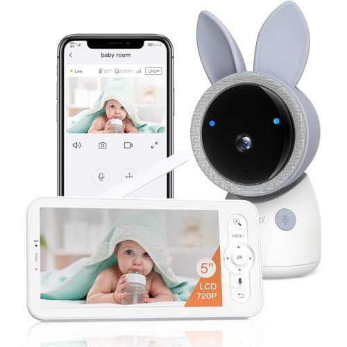 ARENTI 4MP 2.4G&5G WiFi Baby Monitor with Camera and Audio, Night Light, Auto Traking, Cry&Motion Detection, Temperature Sensor, App Control