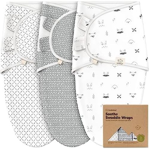 3-Pack Organic Baby Swaddle Sleep Sacks - Newborn Swaddle Sack, Ergonomic Baby Swaddles 0-6 Months, Swaddles for Newborns, Baby Sleep Sack, Baby Swaddle Blanket Wrap,Baby Essentials (Nordic,L)