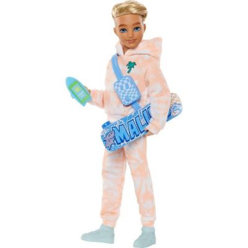 Barbie Dream Besties Ken 11" Fashion Doll with 9 Summer and Skateboard Themed Accessories