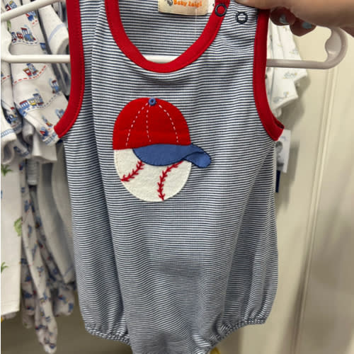 Navy & Red Sleeveless Baseball. Size: 6M
