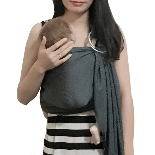 Baby Water Ring Sling Carrier | Lightweight Breathable Mesh Baby Wrap for Infant, Newborn, Kids and Toddlers | Perfect for Summer, Swimming, Pool, Beach | Great for Dad Too Grey