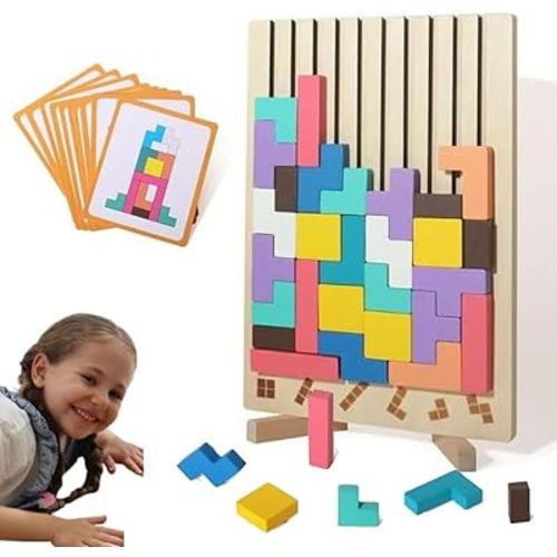 Wooden Stacking Puzzle Toy, Wooden Stacking Puzzle Toy Art - Decorative Home Ornaments for Adults, Stress Relief & Brain Teaser Game, Easter Gift, Family Activity