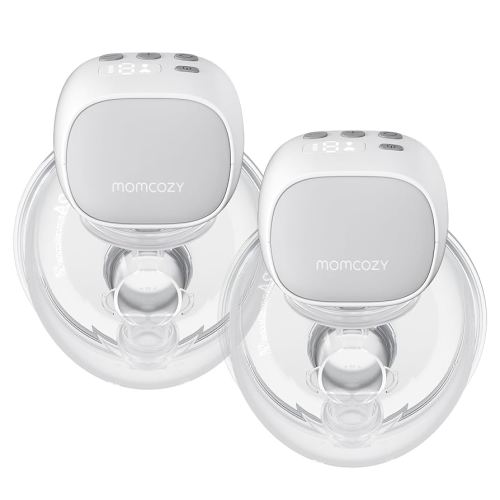 Momcozy S9 Pro Updated Hands Free Breast Pump, Wearable Breast Pump of Longer Battery Life & LED Display, Double Electric Pump with 2 Modes & 9 Levels - 24mm, 2 Pack Gray