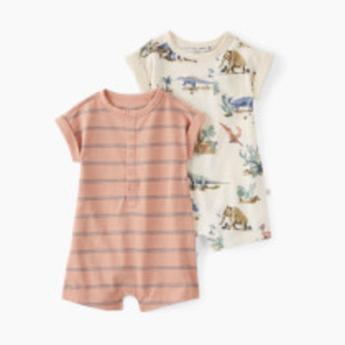Carter's Little Planet 2-Pack Organic Cotton Rompers - Multi-Color, 3 M