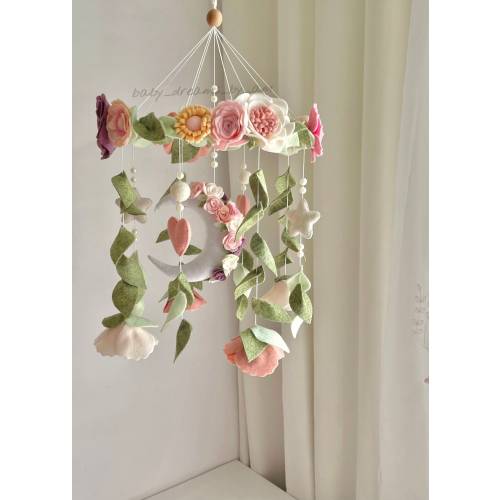 Baby mobile for girl Fairytale Baby Mobile Flower mobile for a girl Flowers mobile crib