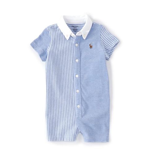 Ralph Lauren Baby Boys 3-24 Months Short-Sleeve Colorblock/Stripe Shortall