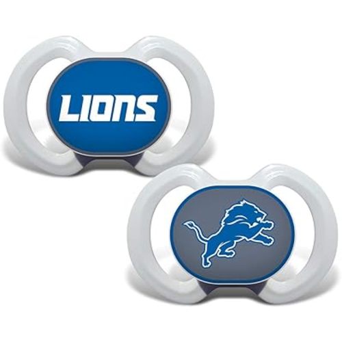 Baby Fanatic NFL Detroit Lions 2-Pack Pacifiers, One Size, Team Color