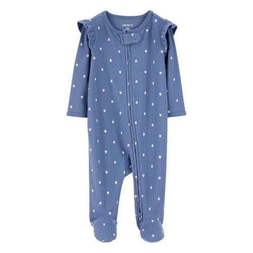 Baby Girl Carter's Mini Floral 2-Way Zip Ribbed Pajamas