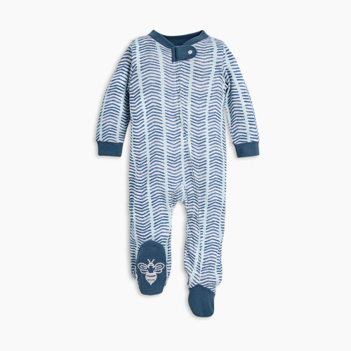 Burt's Bees Baby Organic Sleep & Play Footie Pajamas - Watercolor Chevron, 0-3 Months
