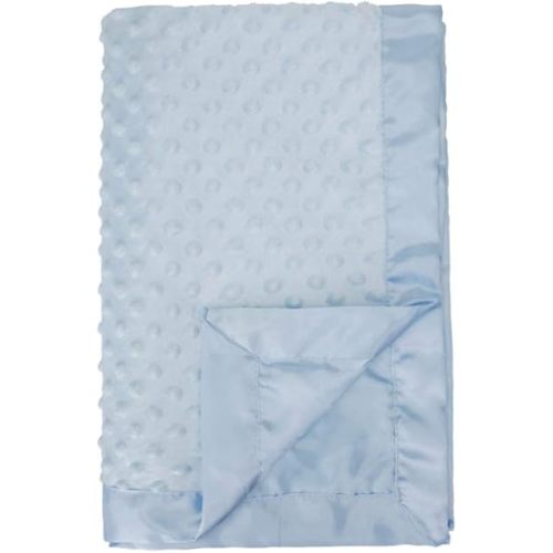 Pro Goleem Baby Soft Minky Dot Blanket with Silky Satin Backing Baby Gifts for Girls and Boys (Blue, 30’’ x 40’’)