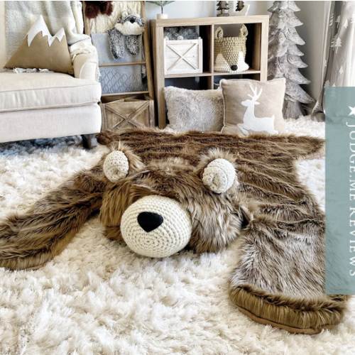 Extra Large Cappuccino Grizzly Bear Rug