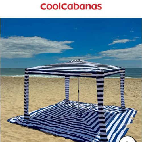 Beach Mat XL Blue and White Stripe